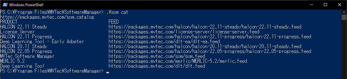 .\som catの実行結果